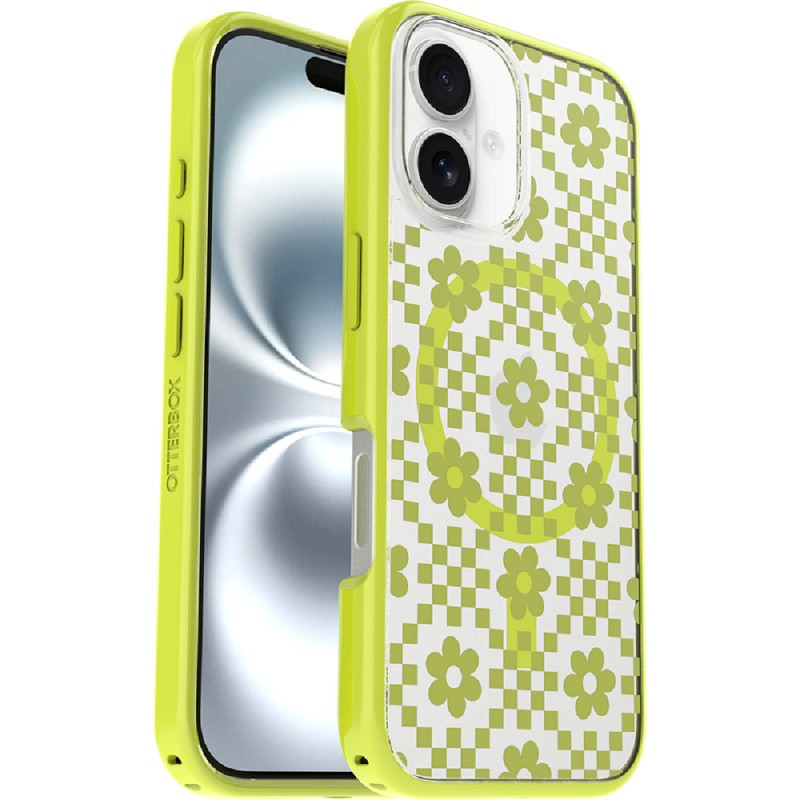 Otterbox React Magsafe Apple iPhone 16 (6.1') Case Daisy Dance (Clear/Yellow) - (77-97131), DROP+ 3X Military Standard, Hard Cas
