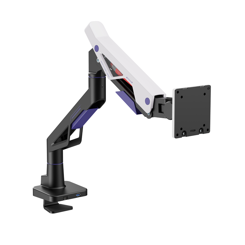 Brateck LDT95-C012UC Atlas Neo Gaming Monitor Arm with USB-A & USB-C Ports For most 24'~57' Monitors, Fit Curved Monitor, Matte 