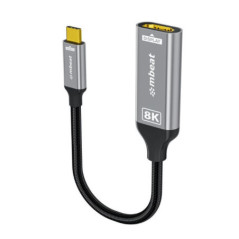 mbeatÂ® Tough Link 8K USB-C to HDMI Adapter - Space Grey Up to 48Gbps (HDMI 2.1) Up to 8K (7680 x 4320) @60Hz