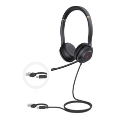 Yealink UH37 Dual USB-C/A USB Wired Headset, UC Dual, USB-C/A, 35mm Speakers, Stereo, HD Audio, 2Mic Noise Killer, Microsoft Tea