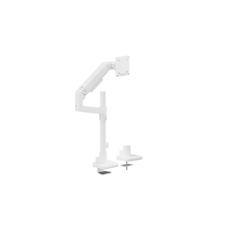 Brateck LDT81-C012P-W NOTEWORTHY POLE-MOUNTED HEAVY-DUTY GAS SPRING MONITOR ARM For most 17'~49' Monitors, Fine Texture White (L