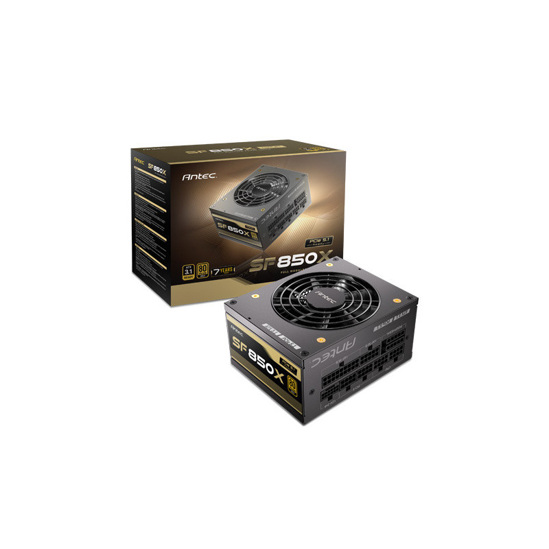 Antec SFX 850w 80+ Gold, Fully-Modular, ATX 3.1, PCI-E 5.1, 92mm Silent Fan, Japanese Caps, Zero RPM, Compact Power Supply, PSU,