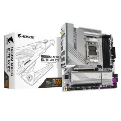 Gigabyte B650M AORUS ELITE AX ICE AMD B650 AM5 ATX Motherboard 4x DDR5~256GB,1x PCIe x16, 2x M.2, 4x SATA 6Gb/s, 2x USB 3.2, 1x 