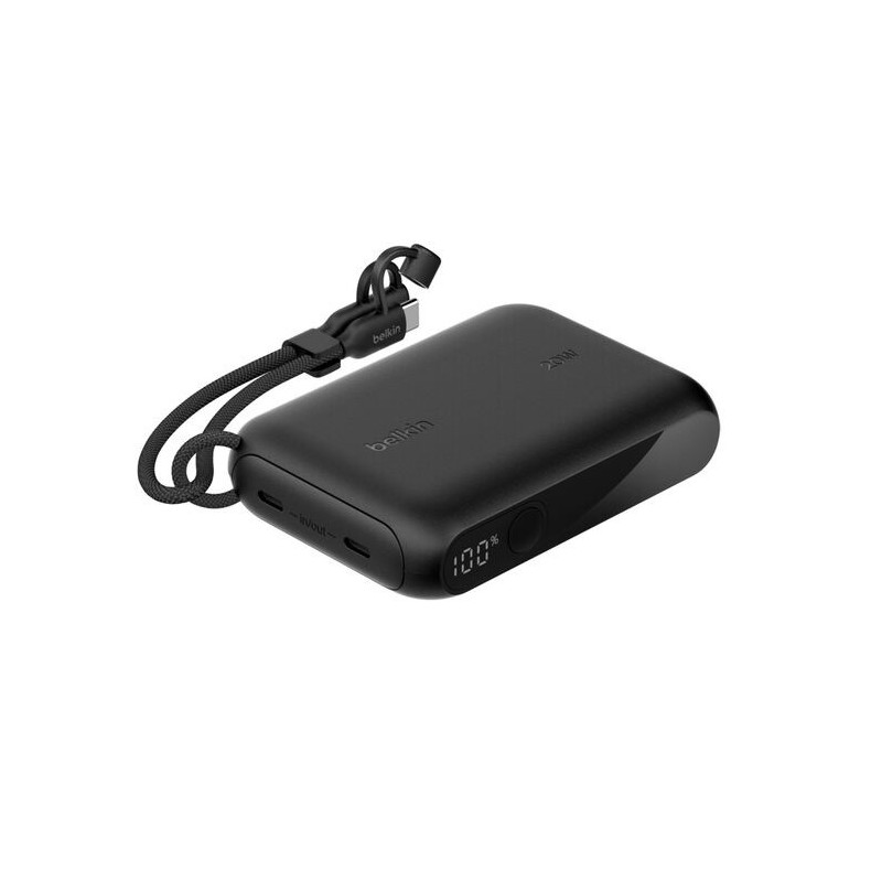 Belkin BoostCharge 10K mAh Power Bank with Display + USB-C to USB-C Cable 60W (15CM) - Black (BPB027fqBK), 20W, 2x USB-C Ports, 