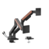 Brateck LDT81N-C024UC Fusion Heavy-Duty Gas Spring Dual Monitor Arm with USB-A/USB-C Ports For most 17'~35' Monitors, Fine Textu