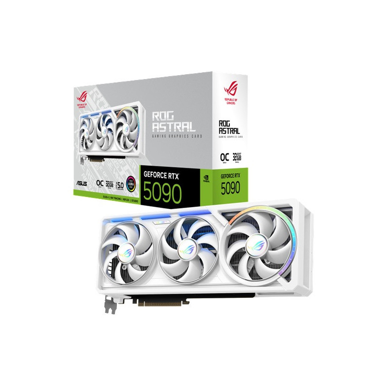 ASUS nVidia GeForce ROG-Astral-RTX-5090-32GB GDDR7 WH OC Edition 2580 MHz Boost clock 28Gbps 512-bit igital Max Resolution 7680 