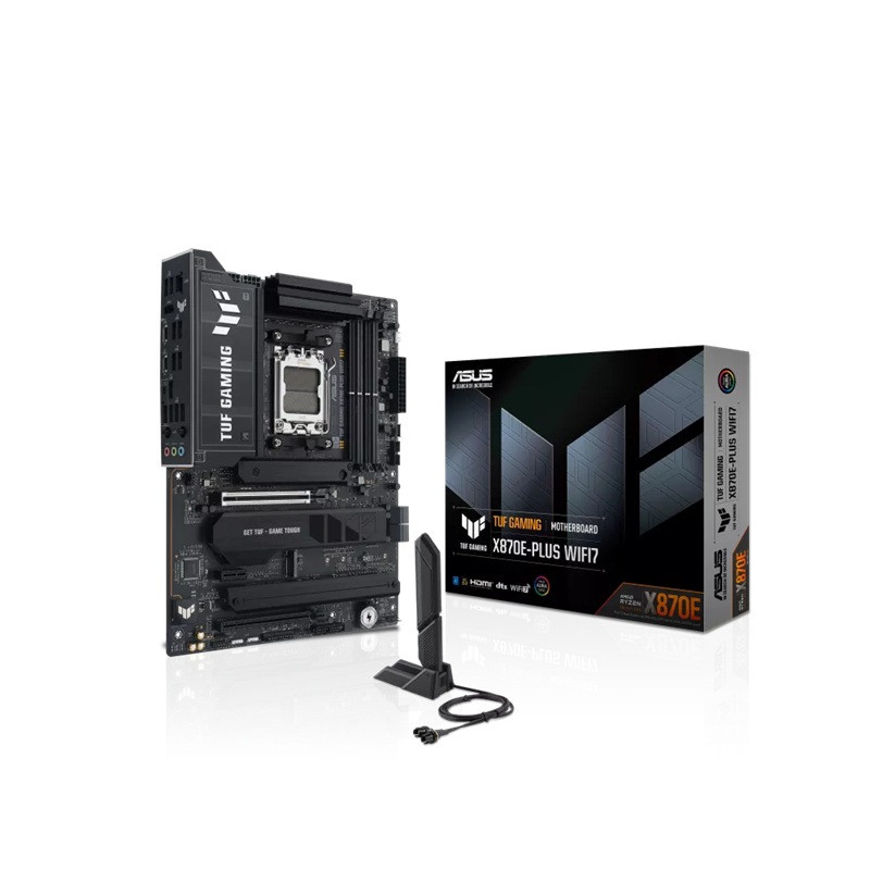 ASUS AMD TUF GAMING X870E-PLUS WIFI7 (AM5) ATX Motherboard, DDR5 Max.256GB, 1x PCIe 5.0 x16 slot, 4x M.2 slots, 4x SATA, Realtek