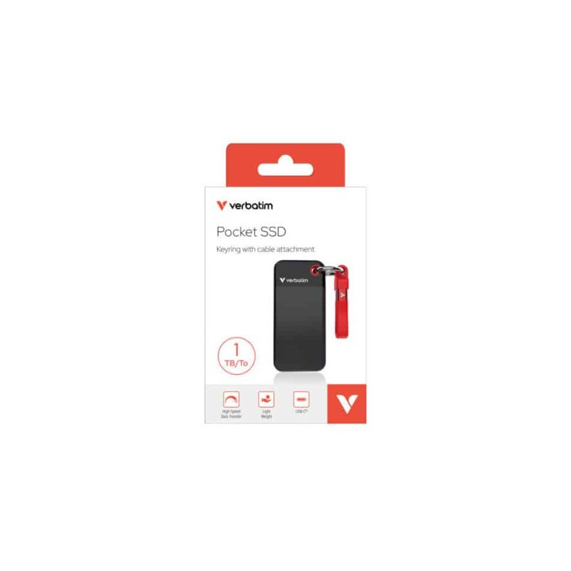 1TB POCKET SSD USB-C BLACK/RED