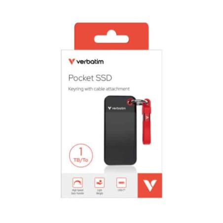 1TB POCKET SSD USB-C BLACK/RED