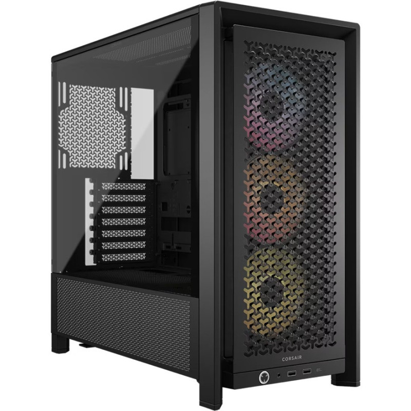 Corsair FRAME 4000D RS ARGB Modular Mid-Tower PC Case - Black, ATX, 430mm GPU, 170mm CPU cooler, 220mm PSU, 360mm rad, 1x USB-C 