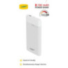 USP 10K mAh Power Bank White - 20W Fast Charge, 2 USB-Outputs, 1x USB-C, 1x USB-A, Indicator Light, Safer Charging, Large Compat