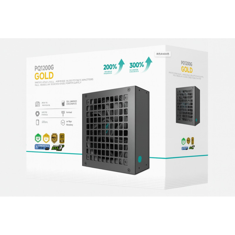 DeepCool PQ1200G 1200W Gamer Storm 80+ Gold/Cybenetics Fully Modular ATX Power Supply 120mm Fan, Japanese Capacitors, DC to DC, 