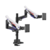 Brateck LDT95-C024UCP Atlas Neo Gaming Pole-Mounted Dual Monitor Arm with USB-A & USB-C Ports For most 24'~57' Monitors, Matte B