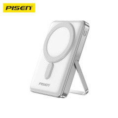 Pisen 30W CCC-Certified 10K (10000mAh) Wireless Power Bank with Holder - 15W Wireless, LED Display, PD QC 3.0 Fast Charge, Overv