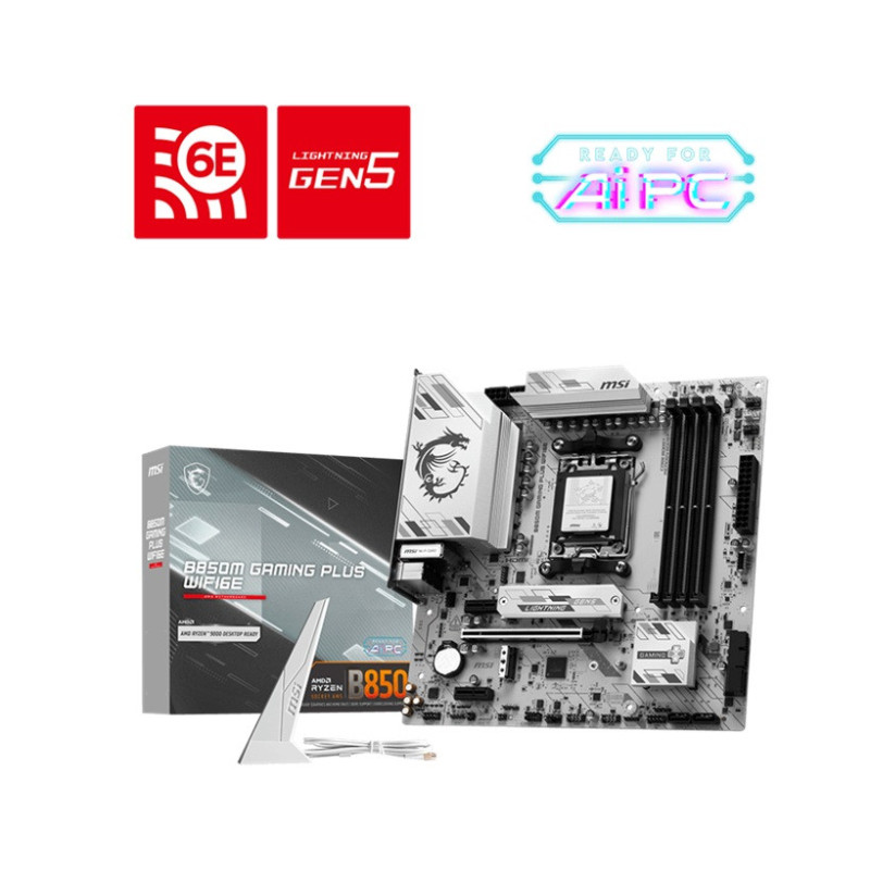 MSI B850M GAMING PLUS WIFI 6E, AMD Ryzen, 4x DDR5 256GB, 1x HDMI, 1x PCI-E x16 slot, 2x M.2, 4x SATA 6G, 4x USB 2.0, Wi-Fi 6E, B