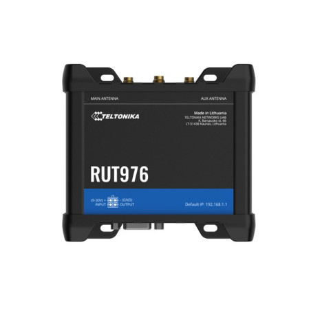 Teltonika RUT976 Redcap 5G Router, Dual-SIM, WAN Failover with 4x Ethernet Ports, Backward Compatible with 4G LTE Cat 4, 2-Year 