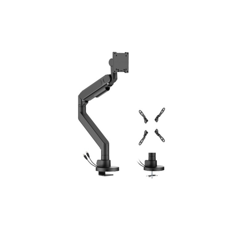 Brateck LDT92-C012UC-B FUTURE-PROOF HEAVY-DUTY GAS SPRING MONITOR ARM WITH USB PORTS (LS)