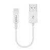 Pisen Mr White Lightning to USB-A Cable (20cm) White - Support Both Fast Charging and Data Cable, Stretch-Resistant, Lightweight