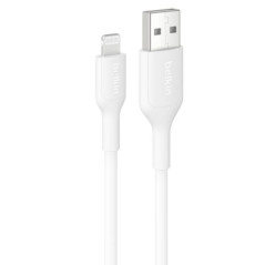Belkin BoostCharge Lightning to USB-A Cable (1M) - White (CAA019fq1MWH), 2.4A/15W, 480Mbps, 300K+ Bends, Apple iPhone, iPad, 2 Y