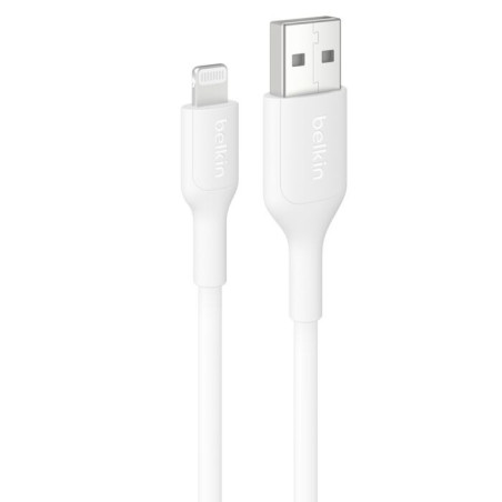 Belkin BoostCharge Lightning to USB-A Cable (1M) - White (CAA019fq1MWH), 2.4A/15W, 480Mbps, 300K+ Bends, Apple iPhone, iPad, 2 Y