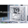 Antec C8 Aluminum White E-ATX Seamless Edge View Front and Side, USB-C, 4mm Tempered Glass, 360mm liquid cooler top, bottom, sid