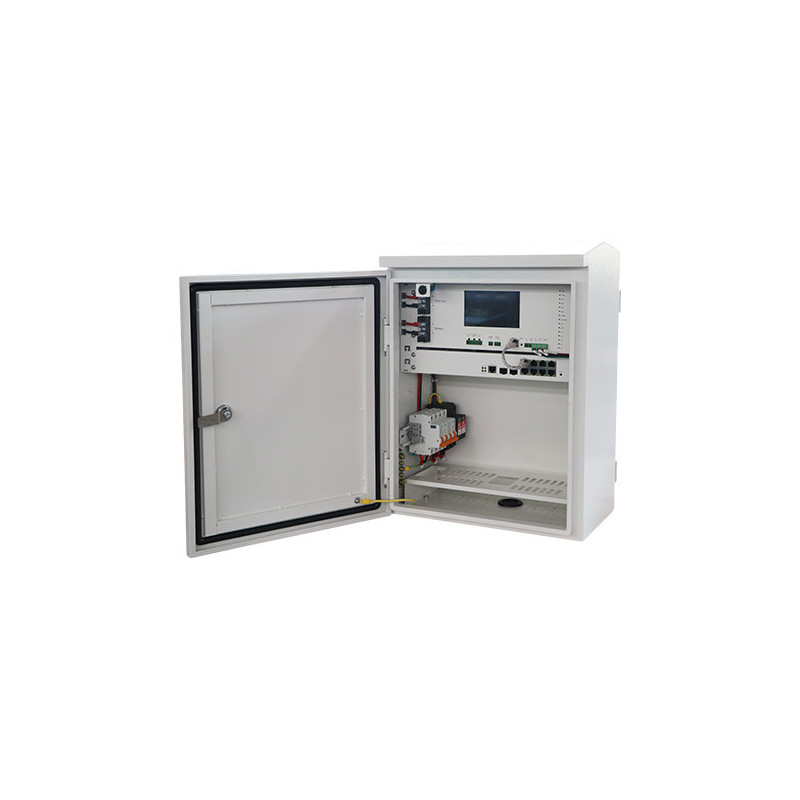 LDR Outdoor Smart Solar Box,IP55,Touch Screen,Waterproof Cabniet,Solar Power Input( <100VD), 2 PoE Port Up to 90W,6 PoE Port Up 
