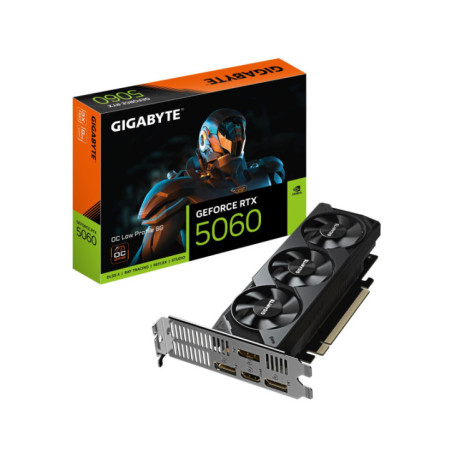 Gigabyte GeForce RTXâ¢ 5060 OC Low Profile 8G, 2512 MHz, CUDA 3840, 28 Gbps, GDDR7, 128 bit, PCI-E 5.0, PSU 450W, DisplayPort 1