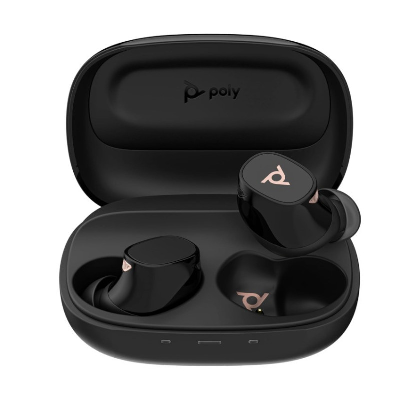 Plantronics/Poly Bluetooth Headset Voyager Free 20 Black, True wireless BluetoothÂ® earbuds, Adaptive Active Noise Canceling (AN