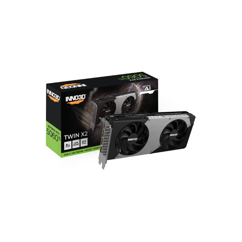 INNO3D nVidia GeForce RTX 5060 Ti TWIN X2 8GB GDDR7, 2572MHz Boost Clock, RAM 28Gbps, 3xDP, 1xHDMI