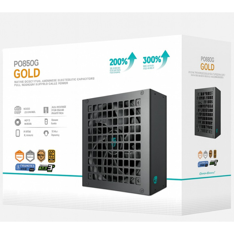 DeepCool PQ850G 850W Gamer Storm 80+ Gold/Cybenetics Fully Modular ATX Power Supply 120mm Fan, Japanese Capacitors, DC to DC, AT