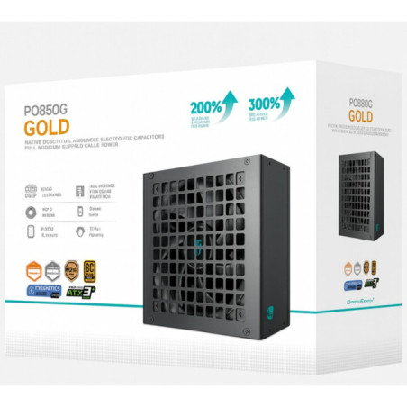 DeepCool PQ850G 850W Gamer Storm 80+ Gold/Cybenetics Fully Modular ATX Power Supply 120mm Fan, Japanese Capacitors, DC to DC, AT