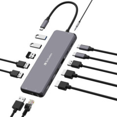 VERBATIM CMH-13 USB-C MULTIPORT HUB: 2 X
