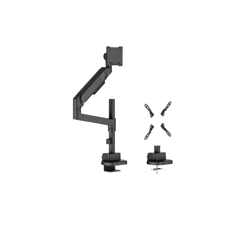Brateck LDT92-C012P-B Future-Proof Heavy-Duty Pole-Mounted Gas Spring Monitor Arm, Fit Screen Size: 24'-57' Up to 27 KG (LS)