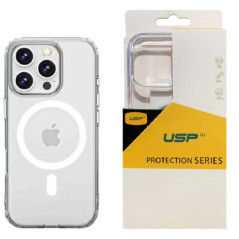 USP Apple iPhone 16 Pro (6.3') Clear Rock Shockproof Case with MagSafe - Ultra-Thin, Lightweight, Non-Slip, Multi-Layer, Strong 