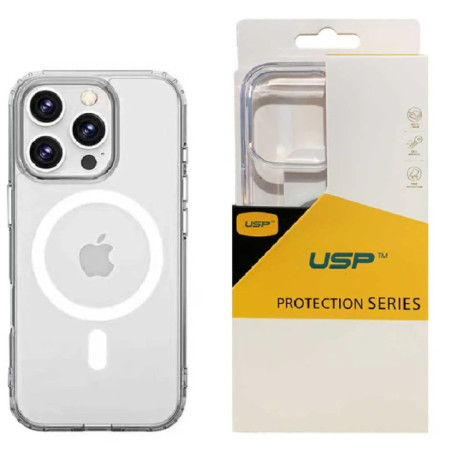 USP Apple iPhone 16 Pro (6.3') Clear Rock Shockproof Case with MagSafe - Ultra-Thin, Lightweight, Non-Slip, Multi-Layer, Strong 