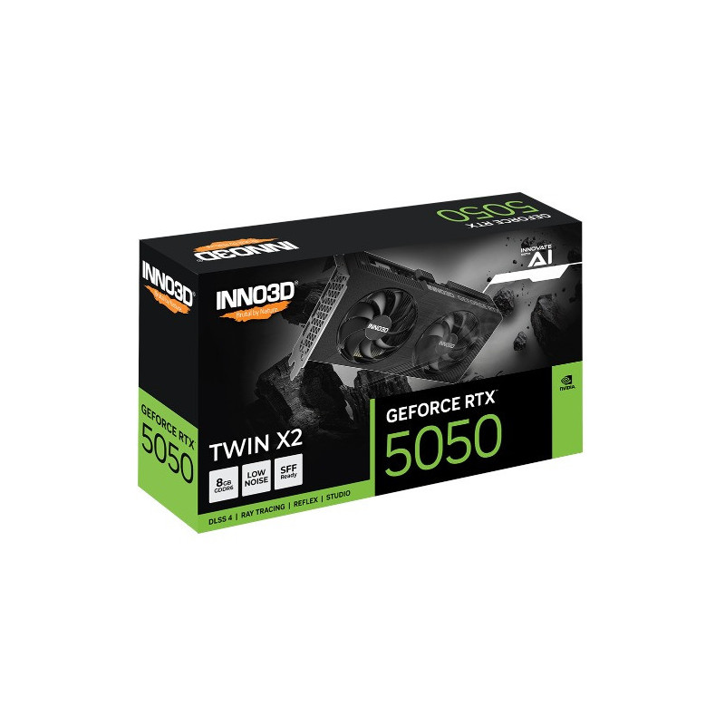 INNO3D nVidia GeForce RTX 5050 TWIN X2 8GB GDDR6 2572 MHz Boost Clock, RAM 20 Gbps, 3x DP, 1xHDMI, 225x116x41mm