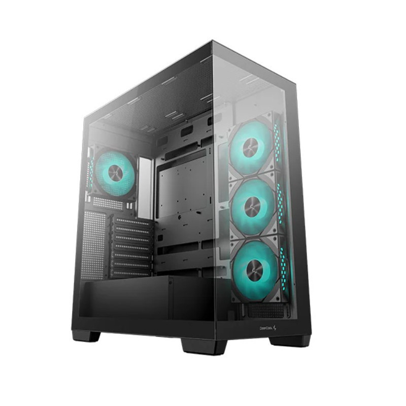 DeepCool CG580 4F Panoramic ATX Mid-Tower Case, 4 x Pre Installed Fans Single Chamber, Support Up to 2x 360mm Radiators, Front 2