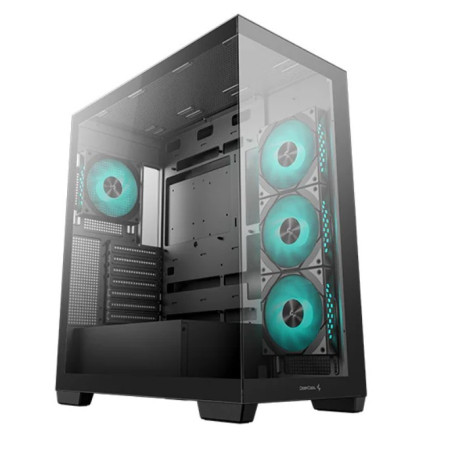 DeepCool CG580 4F Panoramic ATX Mid-Tower Case, 4 x Pre Installed Fans Single Chamber, Support Up to 2x 360mm Radiators, Front 2