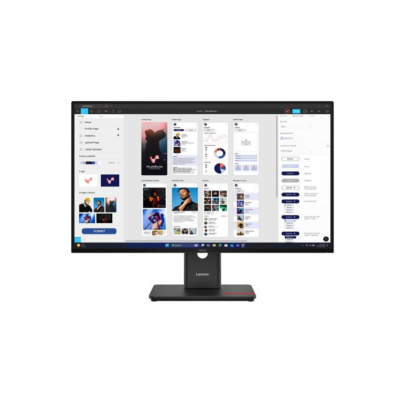 LENOVO ThinkVision T32H-30 31.5'/32' 60Hz UHD IPS Monitor 3840x2160 16:9 4ms Height Adjustable Tilt Pivot Swivel HDMI DP USB-C h