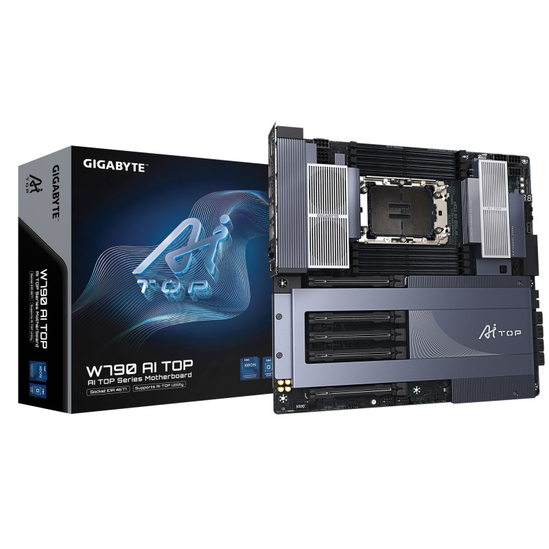 Gigabyte W790 AI TOP Motherboard, IntelÂ® W790,  5 x PCI Express x16 slots, 6x M.2,  8 x SATA, 8x USB 3.2,  1 x USB Type-C, Inte