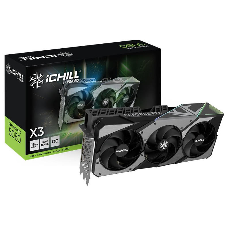INNO3D nVidia GeForce RTX 5080 ICHILL X3 V2 16GB GDDR7 2715MHz Boost Clock, RAM 30Gbps, 3xDP, 1xHDMI, 334x148x73mm