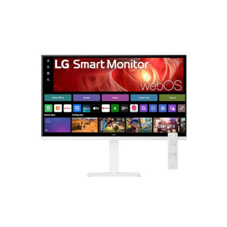 LG 31.5' 4K UHD Smart Monitor with webOS, USB-C PD 65W, AirPlay 2, DCI-P3 90%, Bluetooth, 5ms, 60Hz, and tilt/height/swivel/pivo