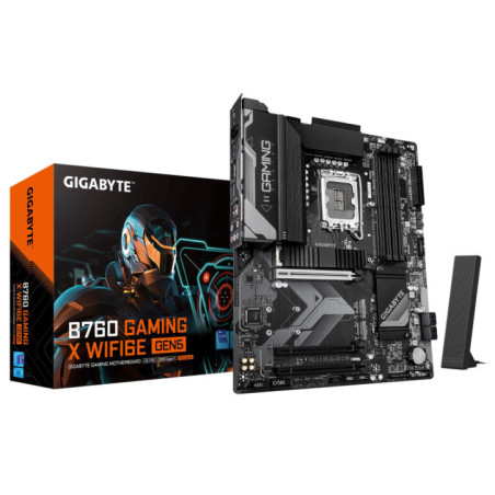 Gigabyte B760 GAMING X WIFI6E GEN5, Intel LGA 1700 ATX Motherboard, 4x DDR5 ~256GB, 3x PCI-E x16, 3x M.2, 4x SATA,  1x USB 3.2, 