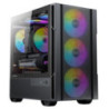 OKINOS Cypres 3 ARGB Micro ATX Case, 4 Ã 120mm ARGB Non-PWM Case Fans Pre-Installed, MATX PC Case, Temper Glass Side Panel, wit