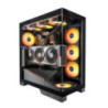 OKINOS AQ9 ARGB,Pre-Installed 5Ã120mm ARGB PWM Fan, ATX Mid Tower PC Case,Computer case with Panoramic View,Tempered Glass Side