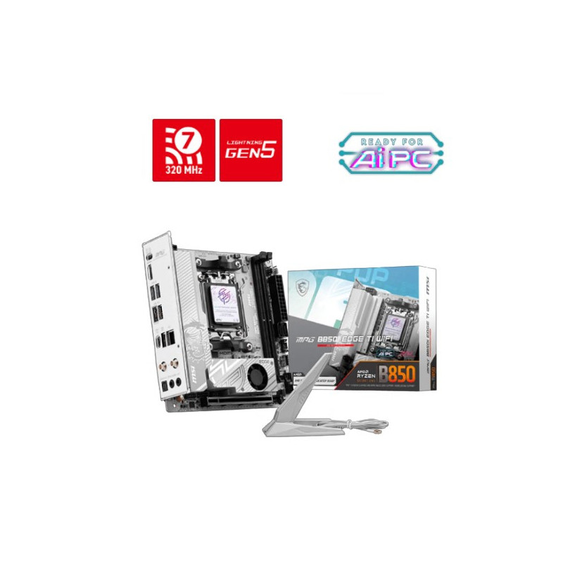MSI B850I EDGE TI WIFI, ITX, AMD Ryzen, 2x DDR5 128GB, 1x HDMI, 1x PCI-E x16 slot, 2x M.2, 2x USB 2.0, Wi-Fi 7