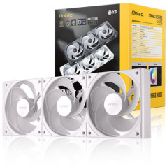 Antec Connect C120R Reverse White ARGB 3PK Performance 120mm PWM Fan: 4-pin PWM | LED: 3-pin  Vibration Absorbing and Anti-Noise