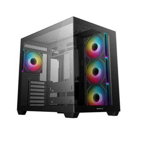 DeepCool CG530 4F ATX Case, Tempered Glass, 4 Pre-Instaled Fans, USB3.0Ã2ãGen2 Type-C x1ãAudio/MicÃ1, Cable,  Supports Rea