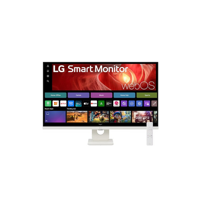 LG 31.5' 4K UHD Smart Monitor with webOS, USB-C PD 65W, AirPlay 2, Screen Share, Bluetooth, Magic Remote support, and tilt adjus