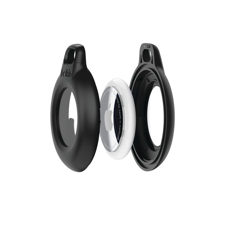WATERPROOF AIRTAG HOLDER+KEY RING 2PK